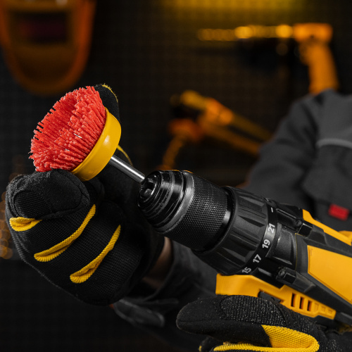 Щетка для дрели, 65 мм, Чашка, со шпилькой, нейлоновая щетина Denzel по ценам производителя в Казани с доставкой по всей России