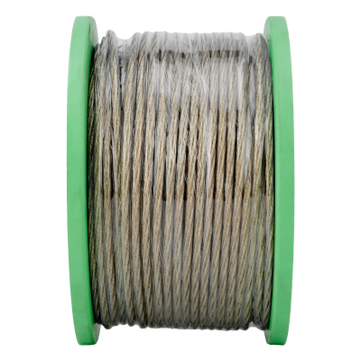 Трос металлополимерный прозрачный ПР-5.0, толщина 4.0 мм, катушка 100 метров Сибртех купить в Москве с доставкой по всей России | ProtosMarket.ru