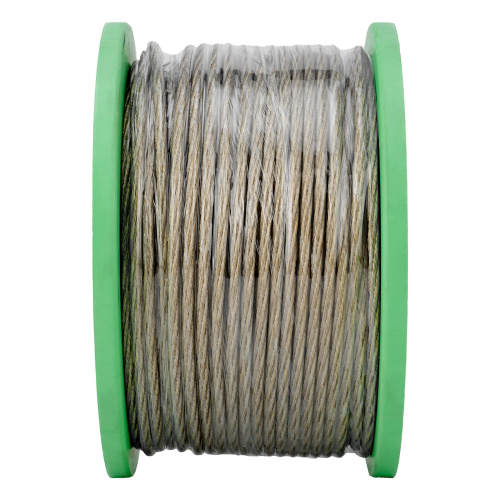 Трос металлополимерный прозрачный ПР-5.0, толщина 4.0 мм, катушка 100 метров Сибртех купить в Москве с доставкой по всей России | ProtosMarket.ru