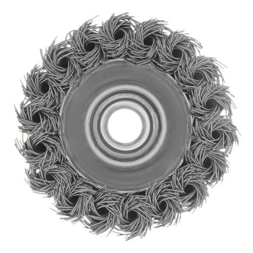 Щетка для УШМ, 75 мм, "Чашка", крученая нержавеющая проволока 0.5 мм, М14 Denzel по ценам производителя в Казани с доставкой по всей России