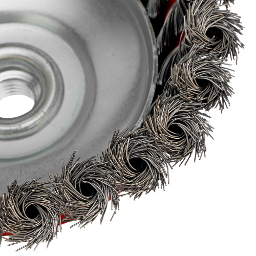 Щетка для УШМ, 100 мм, М14, "чашка", крученая проволока 0.35 мм Matrix по ценам производителя в Казани с доставкой по всей России