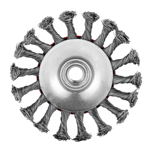 Щетка для УШМ, 115 мм, М14, "тарелка", крученая проволока 0.5 мм Matrix по ценам производителя в Казани с доставкой по всей России