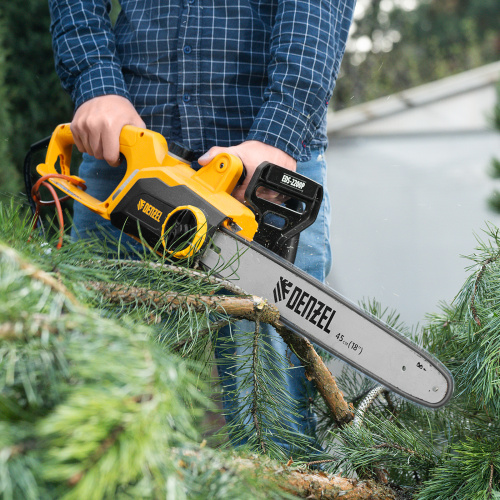 Пила цепная электрическая EDS-2200P, 2.2 кВт,поперечная, шина 45 см, шаг 3/8, паз 1.3 мм, 63 звена Denzel купить в Москве с доставкой по всей России | ProtosMarket.ru