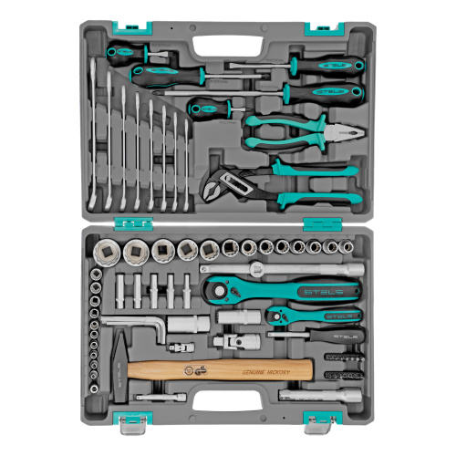 Набор инструментов, 1/2", 1/4", CrV, 12 гранные головки, пластиковый кейс, 76 предметов Stels купить в Москве с доставкой по всей России | ProtosMarket.ru