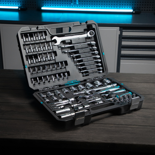 Набор инструментов, 1/4", 1/2", CrV, 120 зубьев, 82 предмета Gross купить в Москве с доставкой по всей России | ProtosMarket.ru