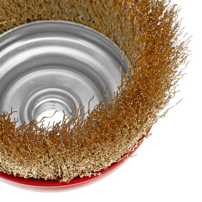 Щетка для УШМ, 100 мм, М14, "чашка", латунированная витая проволока Matrix по ценам производителя в Казани с доставкой по всей России