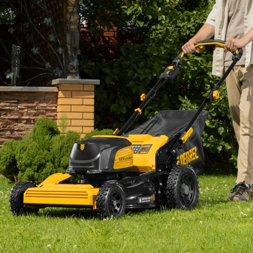 Газонокосилка аккумуляторная бесщет., RLMS560-62, привод, 560 мм, Li-ion, 62В Denzel купить в Москве с доставкой по всей России | ProtosMarket.ru