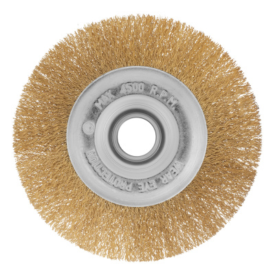 Щетка для УШМ, 150 мм, посадка 22.2 мм, плоская, латунированная витая проволока Matrix по ценам производителя в Казани с доставкой по всей России