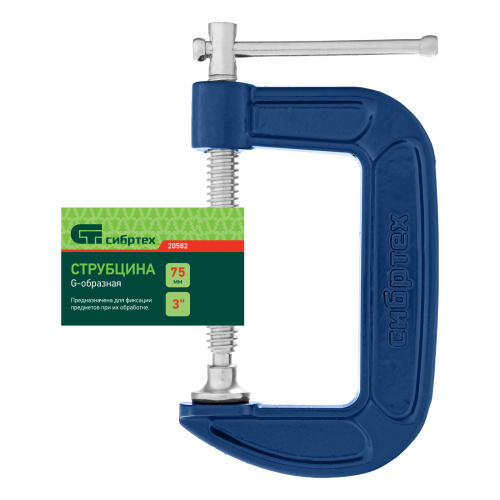Струбцина G-образная, 75 мм Сибртех по ценам производителя в Казани с доставкой по всей России