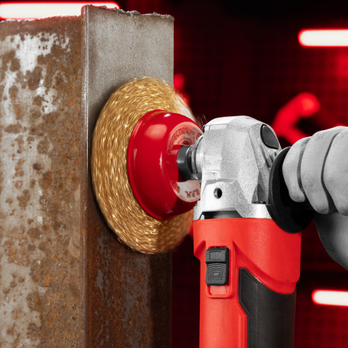 Щетка для УШМ, 100 мм, М14, "чашка", латунированная витая проволока Matrix по ценам производителя в Казани с доставкой по всей России