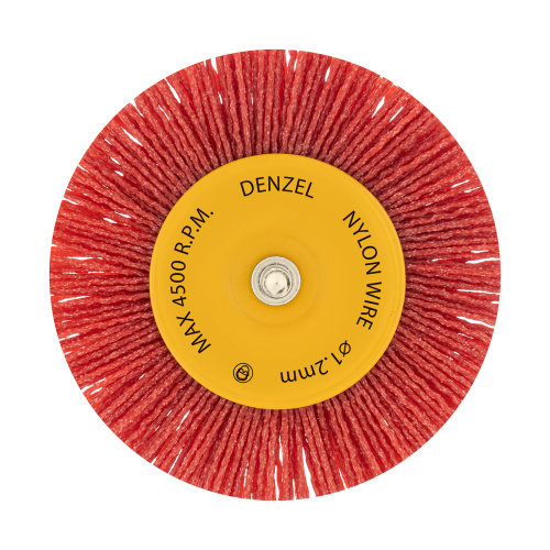 Щетка для дрели, 100 мм, Плоская, со шпилькой, нейлоновая щетина Denzel по ценам производителя в Казани с доставкой по всей России