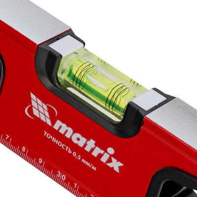 Уровень алюминиевый, фрезерованный, 3 глазка, рукоятки, 600 мм Matrix по ценам производителя в Казани с доставкой по всей России