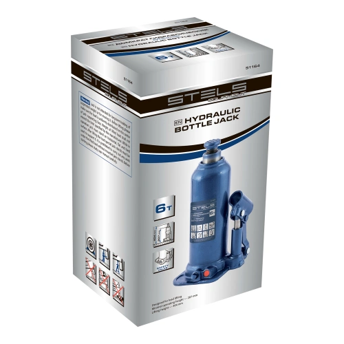 Домкрат гидравлический бутылочный, 6 т, h подъема 207-404 мм Stels купить в Москве с доставкой по всей России | ProtosMarket.ru