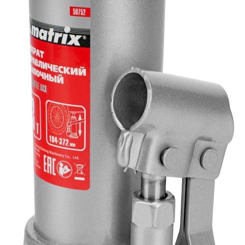 Домкрат гидравлический бутылочный, 3 т, высота подъема 194-372 мм, в пластиковый кейсе Matrix по ценам производителя в Казани с доставкой по всей России