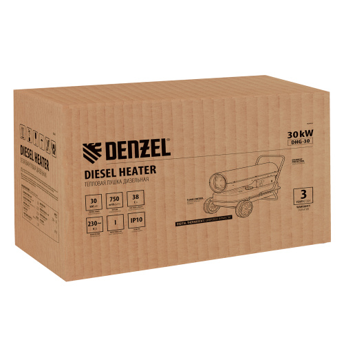 Дизельная тепловая пушка DHG-30, 30 кВт, 750 м3/ч, прямой нагрев Denzel по ценам производителя в Казани с доставкой по всей России