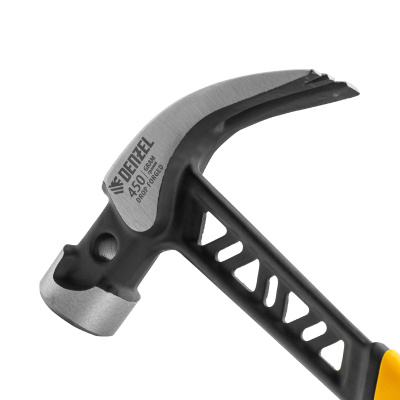 Молоток-гвоздодер 450 г, цельнокованый,боек с магнитом, двухкомп. обрезин. рук-ка Denzel купить в Москве с доставкой по всей России | ProtosMarket.ru