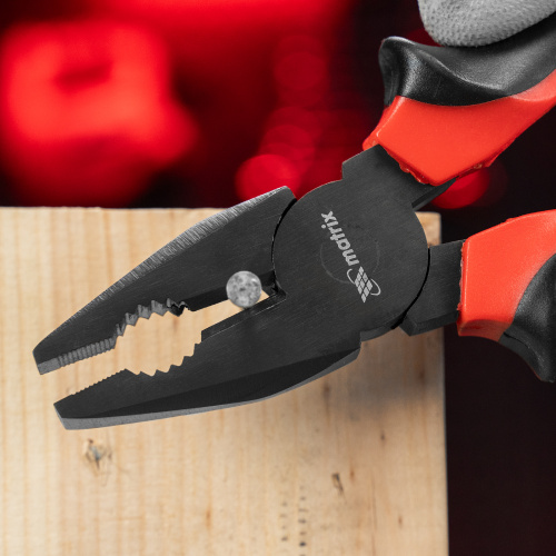 Плоскогубцы комбинированные Black Nickel, 200 мм, двухкомпонентные рукоятки Matrix купить в Москве с доставкой по всей России | ProtosMarket.ru