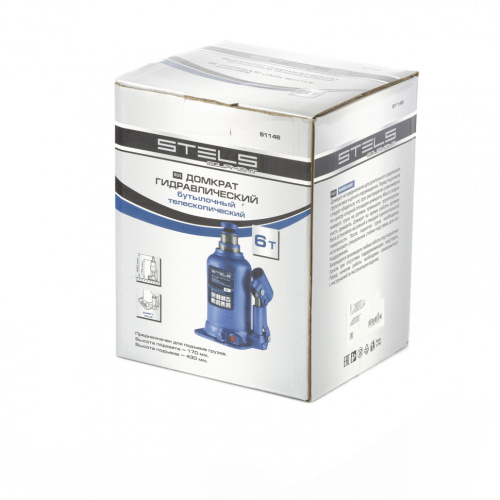 Домкрат гидравлический бутылочный телескопический, 6 т, подъем 170-430 мм Stels купить в Москве с доставкой по всей России | ProtosMarket.ru