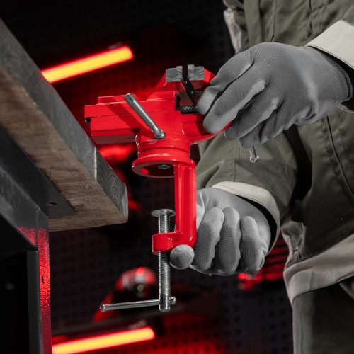 Тиски слесарные, 80 мм, настольные, поворотные, c наковальней MTX по ценам производителя в Казани с доставкой по всей России