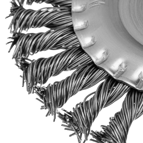 Щетка для УШМ 150 мм, М14, плоская, крученая проволока 0.8 мм Matrix по ценам производителя в Казани с доставкой по всей России