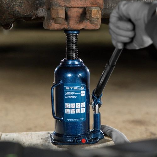 Домкрат гидравлический бутылочный, 16 т, h подъема 227-457 мм Stels купить в Москве с доставкой по всей России | ProtosMarket.ru