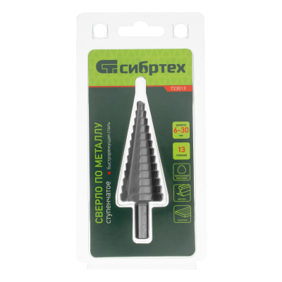 Сверло ступенчатое по металлу, 6-8-10-12-14-16-18-20-22-24-26-28-30мм, 4241 Сибртех купить в Москве с доставкой по всей России | ProtosMarket.ru