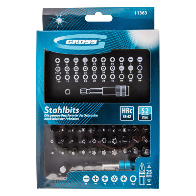 Набор бит, магнитный адаптер, сталь S2, пластиковый кейс, 32 предмета Gross купить в Москве с доставкой по всей России | ProtosMarket.ru