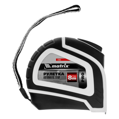 Рулетка Autostop,8 м х 25 мм,двухкомпонентный корпус,автоматическая фиксация,Pro Matrix по ценам производителя в Казани с доставкой по всей России