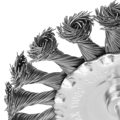 Щетка для дрели, 100 мм, плоская со шпилькой, крученая металлическая проволока Matrix по ценам производителя в Казани с доставкой по всей России