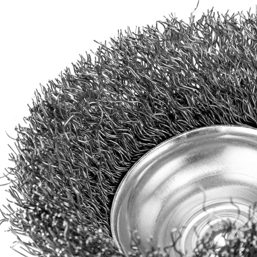 Щетка для дрели, 65 мм, "чашка" со шпилькой, витая проволока Сибртех по ценам производителя в Казани с доставкой по всей России