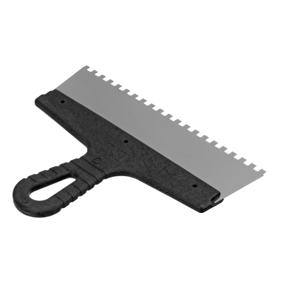 Шпатель из нержавеющей стали, 250 мм, зуб 6 х 6 мм, пластмассовая ручка Сибртех купить в Москве с доставкой по всей России | ProtosMarket.ru