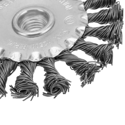 Щетка для УШМ 100 мм, М14, плоская, крученая проволока 0.8 мм Matrix купить в Москве с доставкой по всей России | ProtosMarket.ru