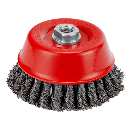 Щетка для УШМ, 125 мм, М14, "чашка", двухрядная, крученая проволока 0.5 мм Matrix по ценам производителя в Казани с доставкой по всей России