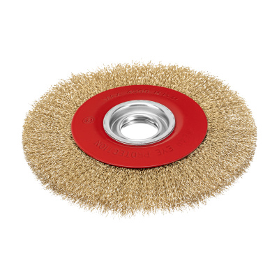 Щетка для точила, 200 мм, посадка 32 мм, плоская, латунированная витая проволока Matrix купить в Москве с доставкой по всей России | ProtosMarket.ru