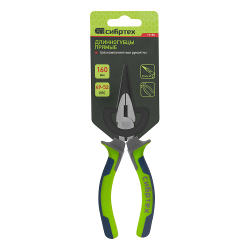 Длинногубцы прямые 160 мм, фосфатирование, трехкомпонентные рукоятки Сибртех купить в Москве с доставкой по всей России | ProtosMarket.ru