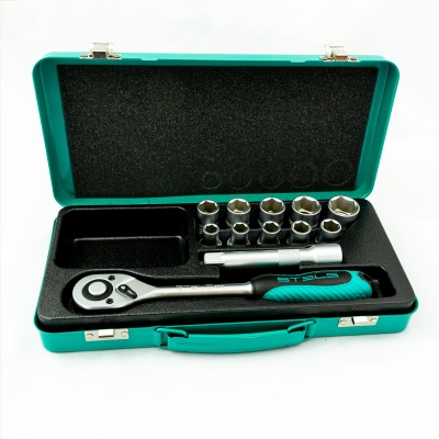 Набор торцевых головок, 1/2, головки 10 - 24 мм, с трещоточным ключом, 12 предметов Stels купить в Москве с доставкой по всей России | ProtosMarket.ru