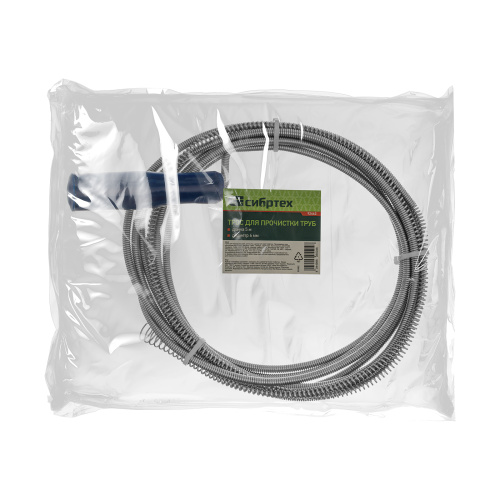 Трос для прочистки труб, L-5 м, D 6 мм Сибртех купить в Москве с доставкой по всей России | ProtosMarket.ru