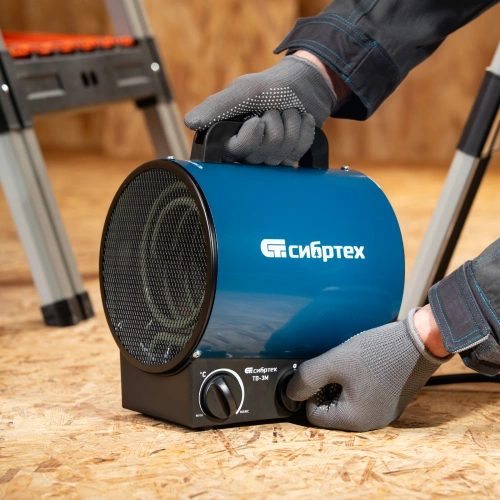 Тепловая пушка ТВ-3М (тепловентилятор), 230 В, 3 режима: вентилятор/1500 Вт /3000 Вт Сибртех по ценам производителя в Казани с доставкой по всей России