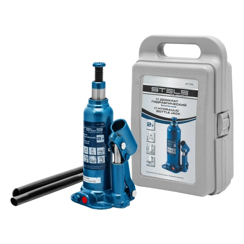 Домкрат гидравлический бутылочный, 2 т, h подъема 178-338 мм, в пластиковом кейсе Stels купить в Москве с доставкой по всей России | ProtosMarket.ru