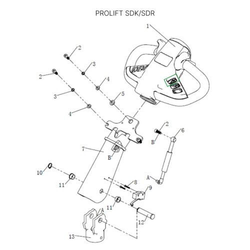 Корпус кнопки подъема-опускания вил для штабелеров SDR 1533/1536/1545S/1645/1656/2036/2045, SDK по ценам производителя в Казани с доставкой по всей России