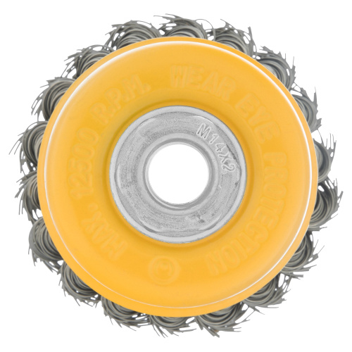 Щетка для УШМ, 75 мм, "Чашка", крученая нержавеющая проволока 0.5 мм, М14 Denzel по ценам производителя в Казани с доставкой по всей России
