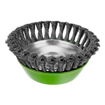 Щетка для УШМ, 150 мм, М14, "чашка", крученая проволока 0.5 мм Сибртех по ценам производителя в Казани с доставкой по всей России