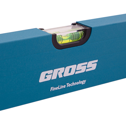 Уровень алюминиевый, 1800 мм, усиленный с ударопрочными заглушками, рукоятки, 3 глазка Gross купить в Москве с доставкой по всей России | ProtosMarket.ru