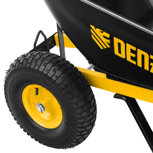 Тачка строительная, усиленная, объем 140 л, 250 кг, двухколесная, колесо 15х6.00-6 Denzel купить в Москве с доставкой по всей России | ProtosMarket.ru