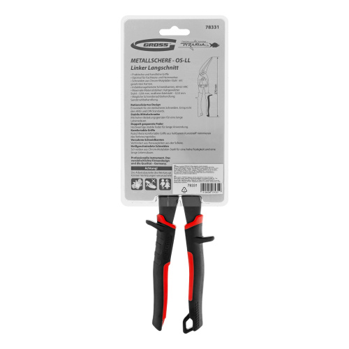 Ножницы по металлу "Piranha", 270 мм, прямой и левый проходной рез, сталь СrMo, двухкомпонентные рукоятки Gross купить в Москве с доставкой по всей России | ProtosMarket.ru