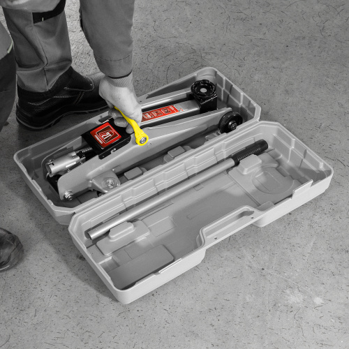 Домкрат гидравлический подкатной, 2 т, высота подъема 135-385 мм, в пластиковый кейсе Matrix купить в Москве с доставкой по всей России | ProtosMarket.ru