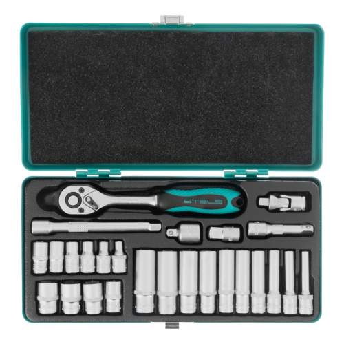 Набор торцевых головок с трещоткой, 1/4", 26 предметов Stels купить в Москве с доставкой по всей России | ProtosMarket.ru
