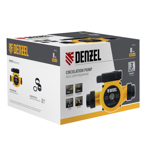 Циркуляционный насос CP25-8, напор 8 м, 130 л/мин, 1 м кабель, монт. длина 180 мм Denzel купить в Москве с доставкой по всей России | ProtosMarket.ru