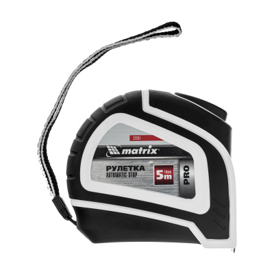 Рулетка Autostop,5 м х 19 мм,двухкомпонентный корпус,автоматическая фиксация,Pro Matrix по ценам производителя в Казани с доставкой по всей России