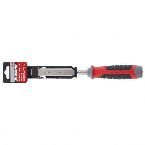 Долото-стамеска, 18 мм, 60 CrV, трехкомпонентная обрезиненная рукоятка Matrix купить в Москве с доставкой по всей России | ProtosMarket.ru